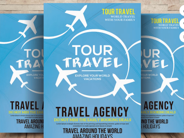 A4 Tour Travel Flyer Template PSD