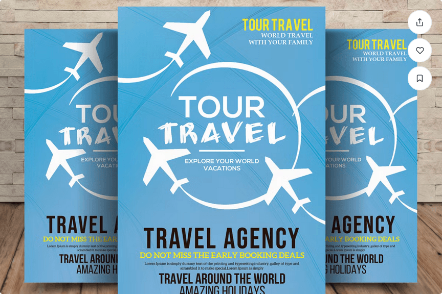 A4 Tour Travel Flyer Template PSD