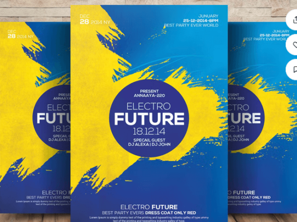 Abstract Electro House Party Flyer – Customizable PSD