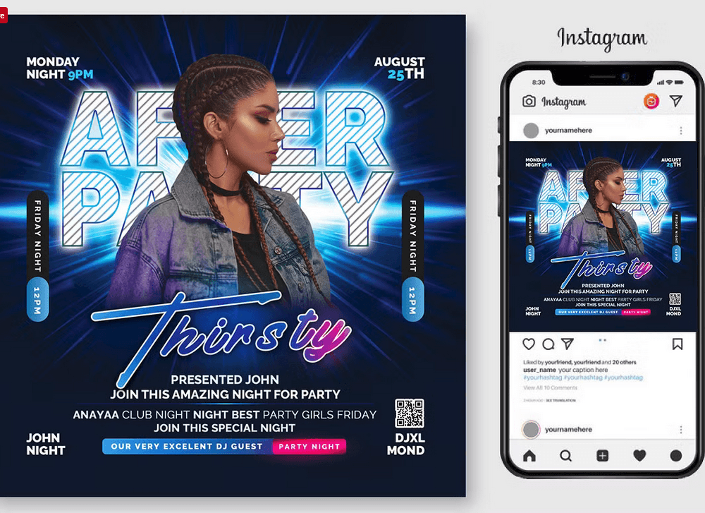 After Work Bight Club Party Flyer PSD Template File