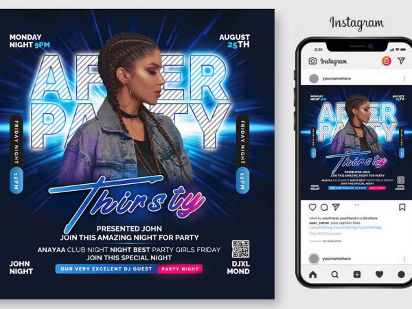 After Work Bight Club Party Flyer PSD Template File