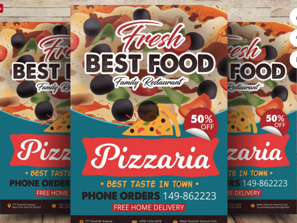 American Dinner Restaurant Flyer Template PSD