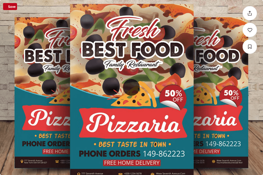American Dinner Restaurant Flyer Template PSD