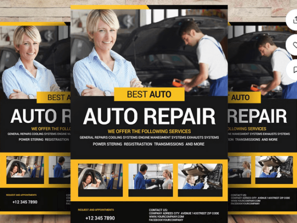 Auto Repair Flyer Template PSD File