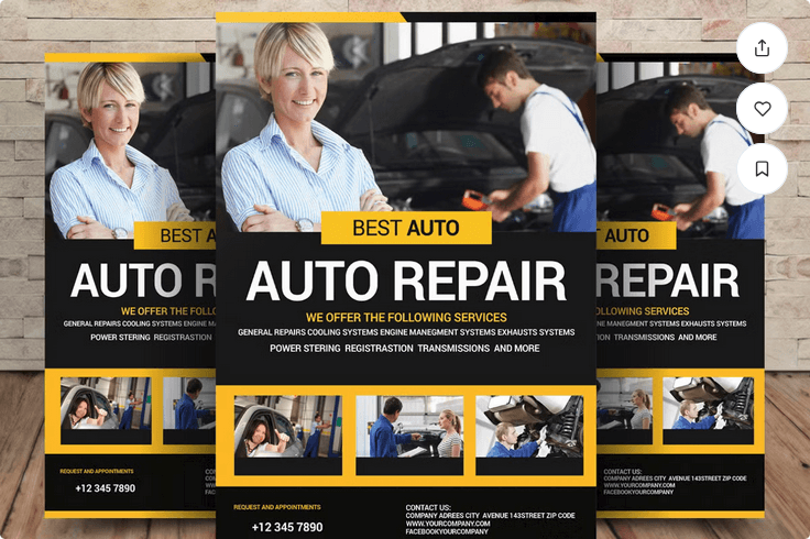 Auto Repair Flyer Template PSD File