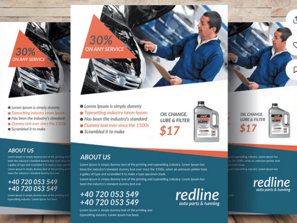 Auto Repair Mechanic Flyer Template PSD