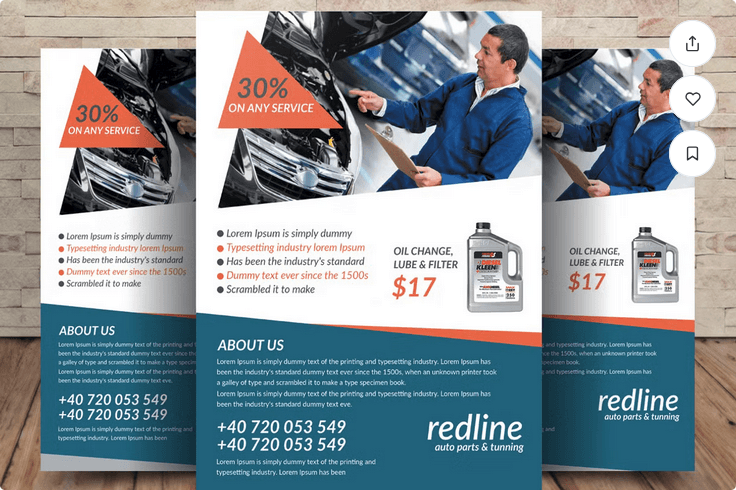 Auto Repair Mechanic Flyer Template PSD