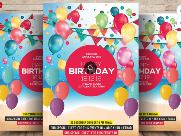 Baby Birthday Party Flyer Template PSD