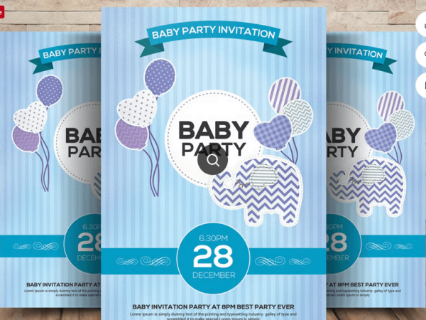 Baby Girl Party Babysitting Flyer Template PSD Design