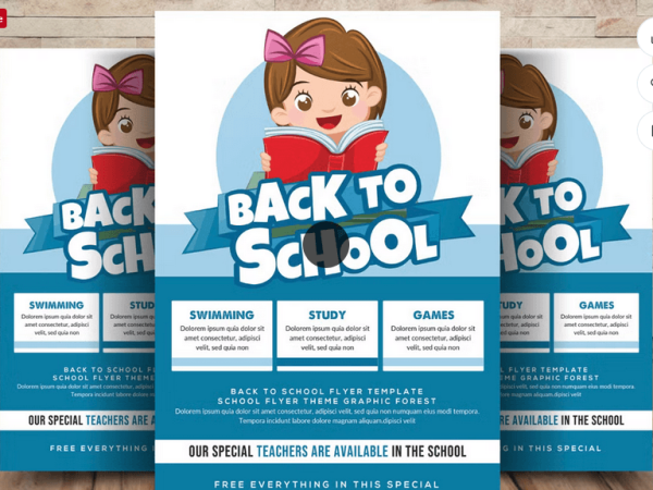 Back to School Essentials Marketing Flyer Template PSD