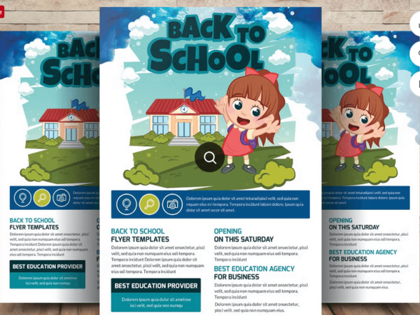 Back to School Sale Promotion Flyer Template PSD