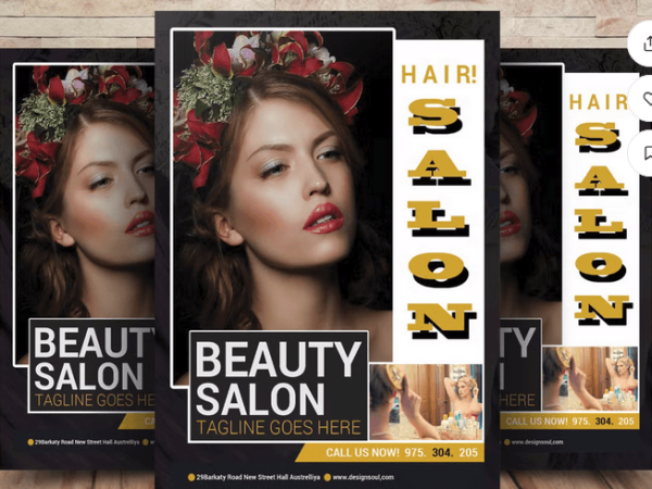 Barber Beauty Saloon Flyer Template