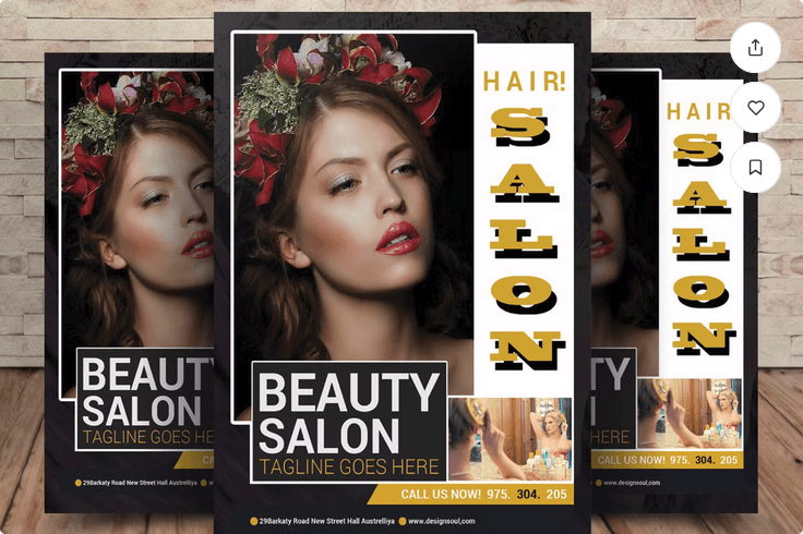 Barber Beauty Saloon Flyer Template