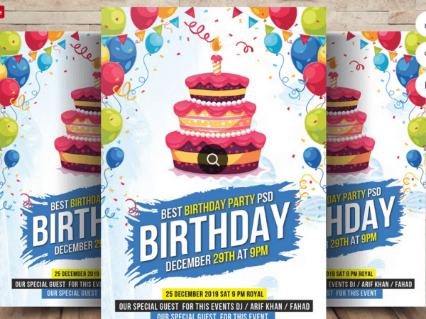 Birthday Event Party Flyer Template PSD