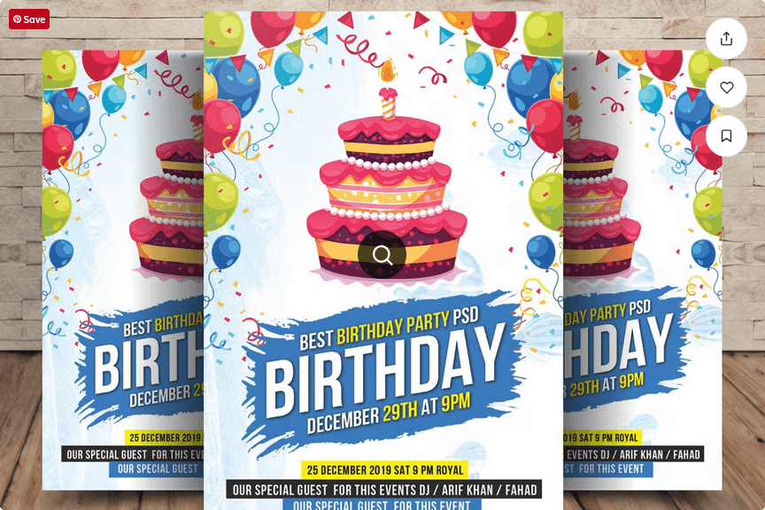 Birthday Event Party Flyer Template PSD