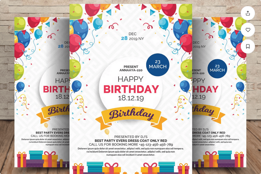 Birthday Kids Party Flyer Template PSD