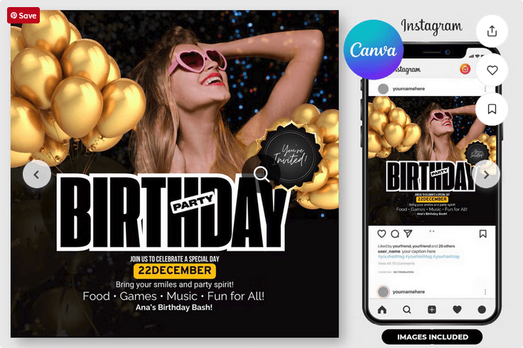 Birthday Party Flyer Template PSD File