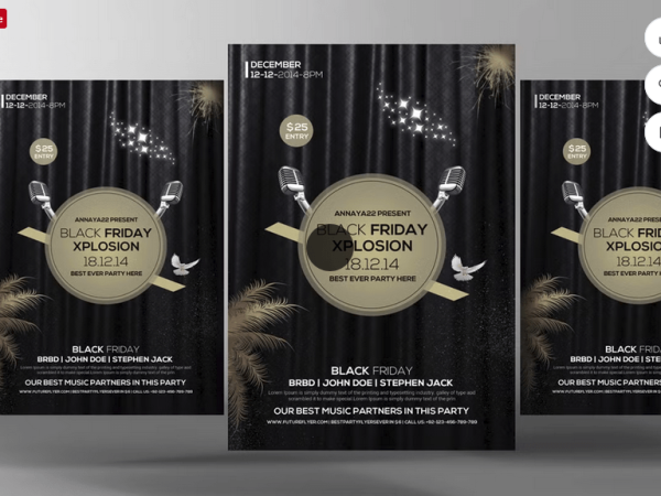 Black Friday Party Flyer Template PSD