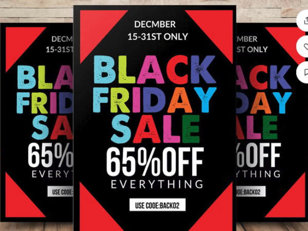 Black Friday Sale Flyer Template PSD File