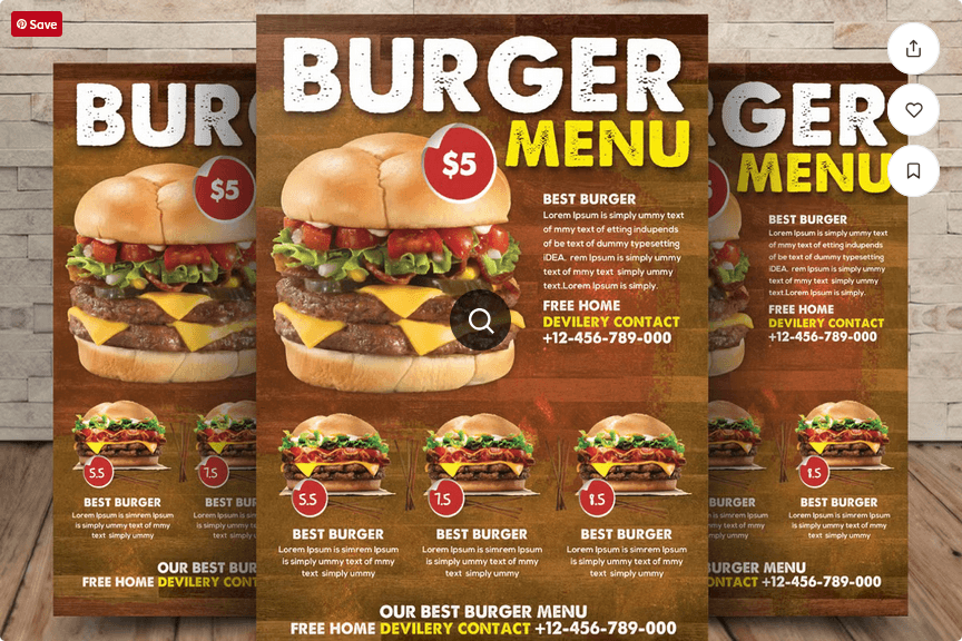 Burger Cafe Flyer Template PSD