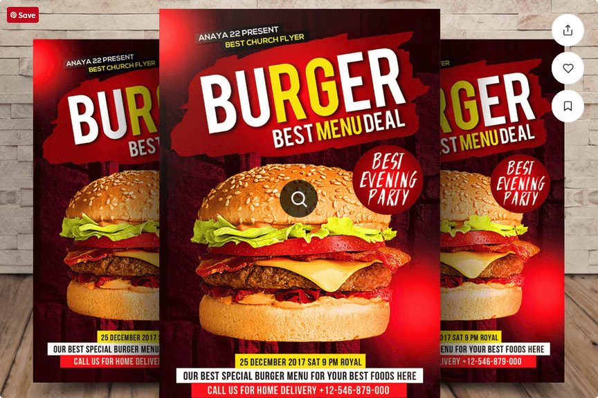 Burger Pizza Food Flyer Template PSD