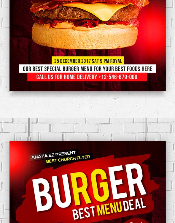 Burger Shop PSD Flyer Template