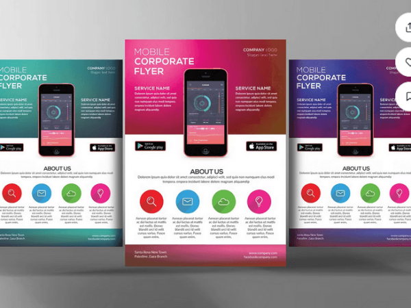 Business Solutions App Flyer PSD