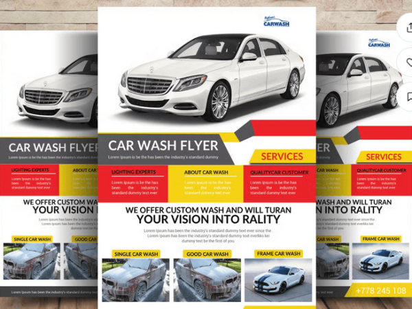 Car Wash Flyer Template Design