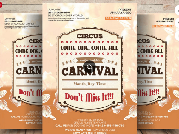 Carnival Show Flyer Template PSD