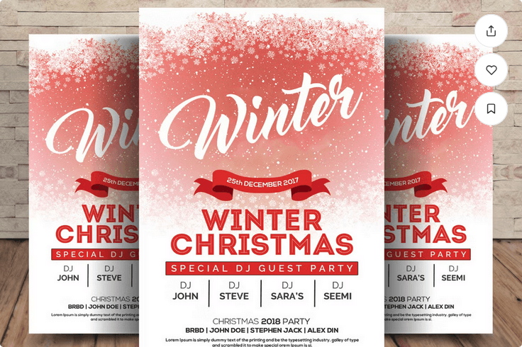 Winter Style Christmas Party Flyer