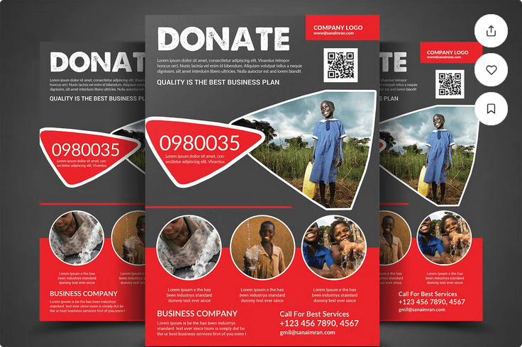 Charity Donation Fundraisers Flyer Template PSD