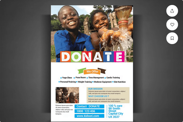 Charity Donation Fundraisers Flyer Template