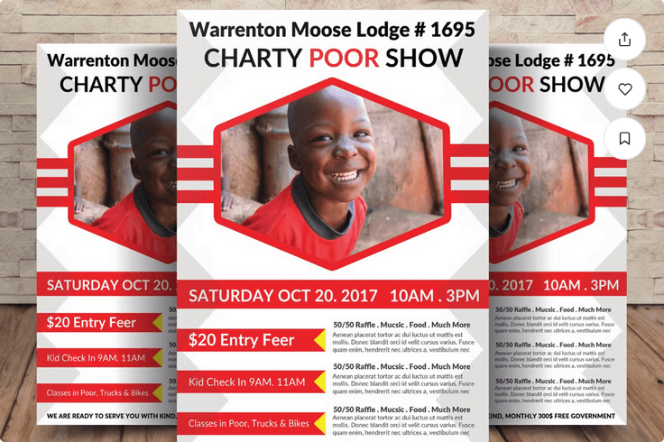 Charity Fundraisers Flyer PSD Template