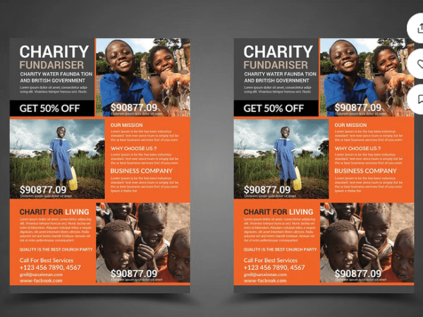 Charity Fundraisers PSD Flyer Template