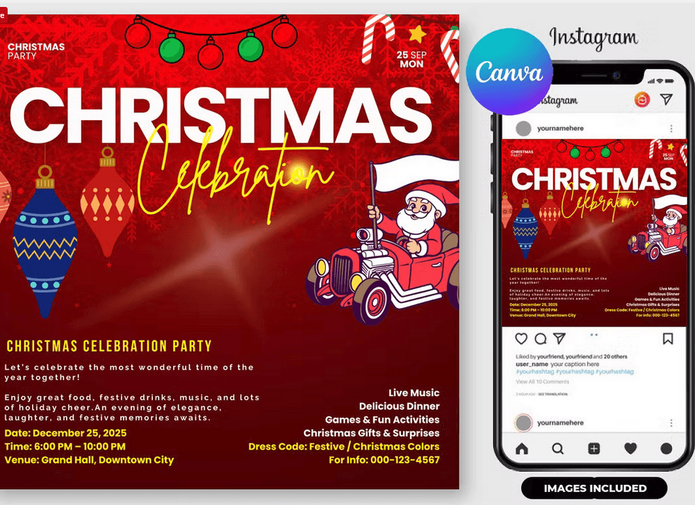Christmas Celebration Flyer Canva