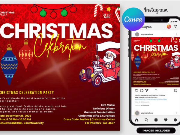Christmas Celebration Flyer Canva