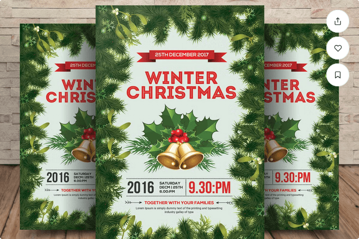 Winter Christmas Charity Fundraiser Flyer Template PSD