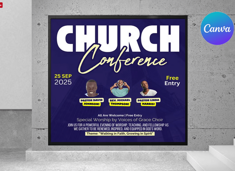 Church Conference Flyer Template Canva PSD