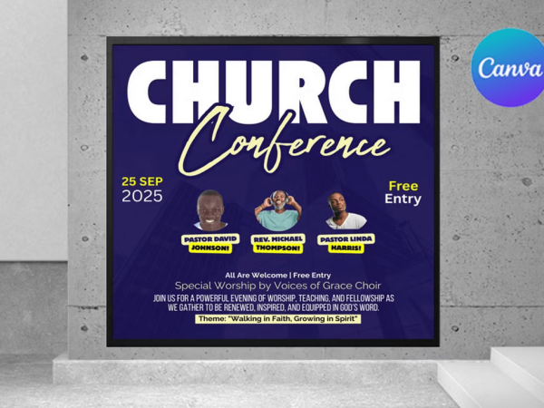 Church Conference Flyer Template Canva PSD