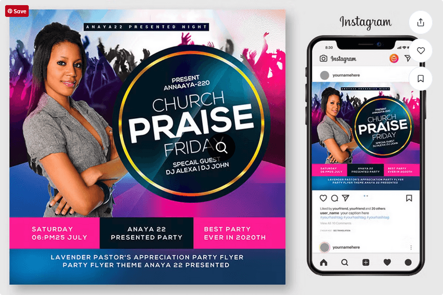 Church Event Flyer PSD Template File