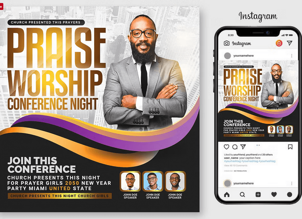 Church Flyer Template PSD File