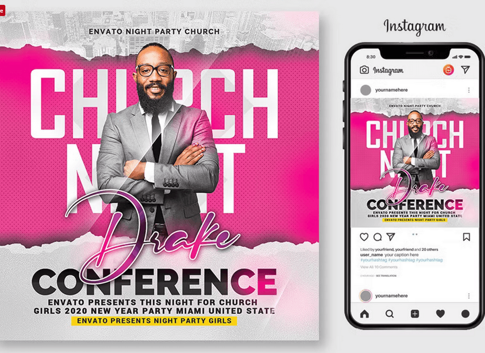 Church Night Prayer Flyer PSD Template File