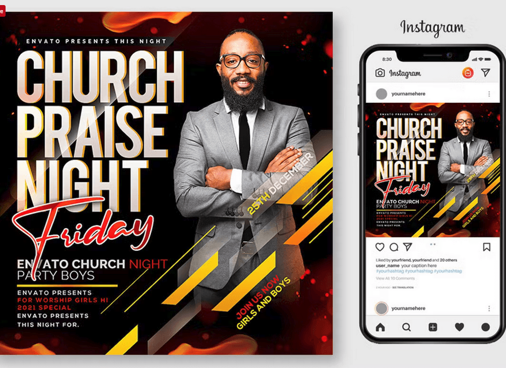 Church Pastor Anniversary Flyer PSD Template File