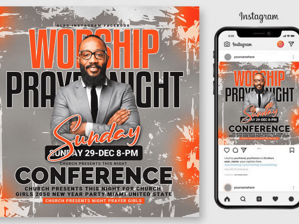 Church Praise Night PSD Flyer Template