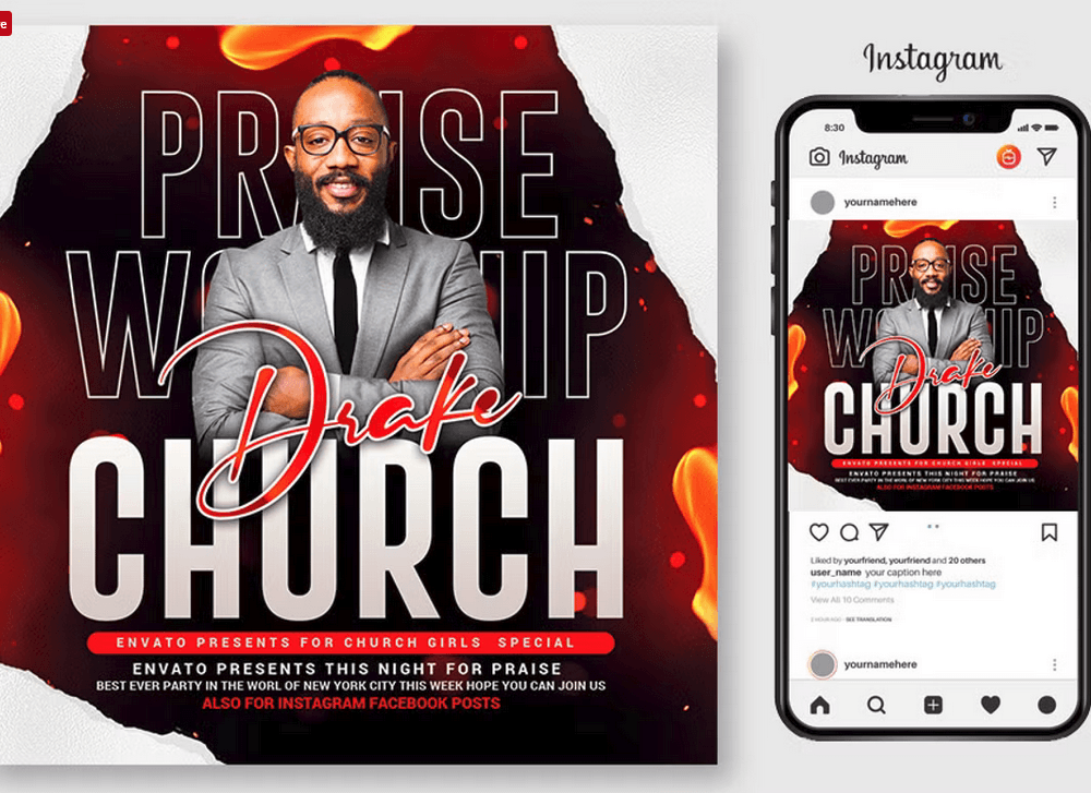 Church Service Flyer PSD Template File