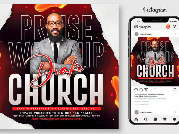 Church Service Flyer PSD Template File