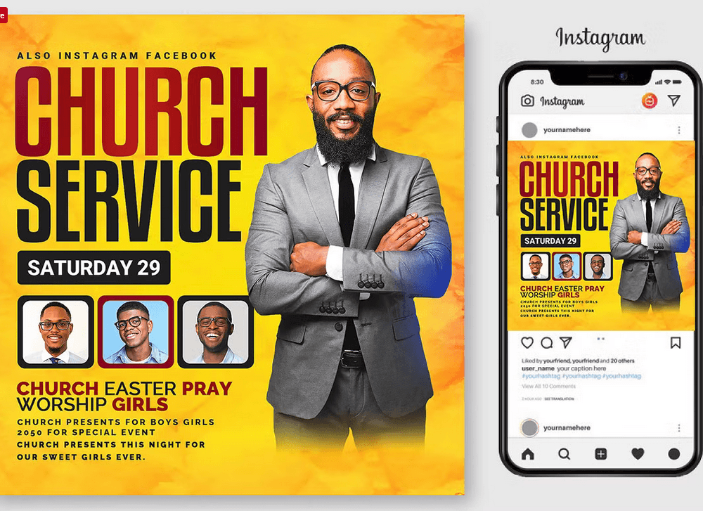 Church Service PSD Flyer Template