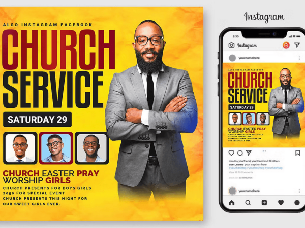 Church Service PSD Flyer Template