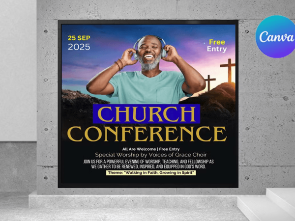 Church Worship Conference Flyer Template Canva