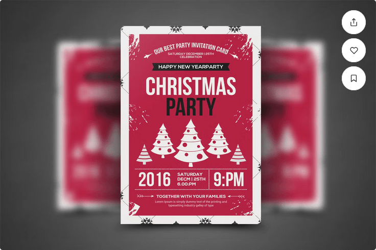 Classic Christmas Eve Party Flyer - Editable PSD File